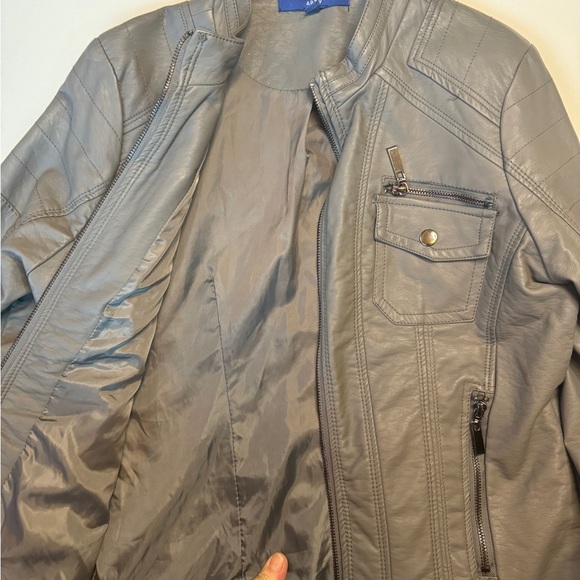 Apt 9 grey pleather jacket. - Picture 3 of 9